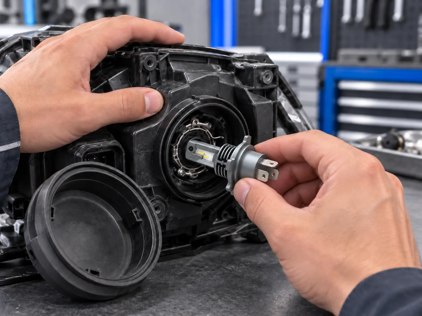 Compact LED Headlight Installation