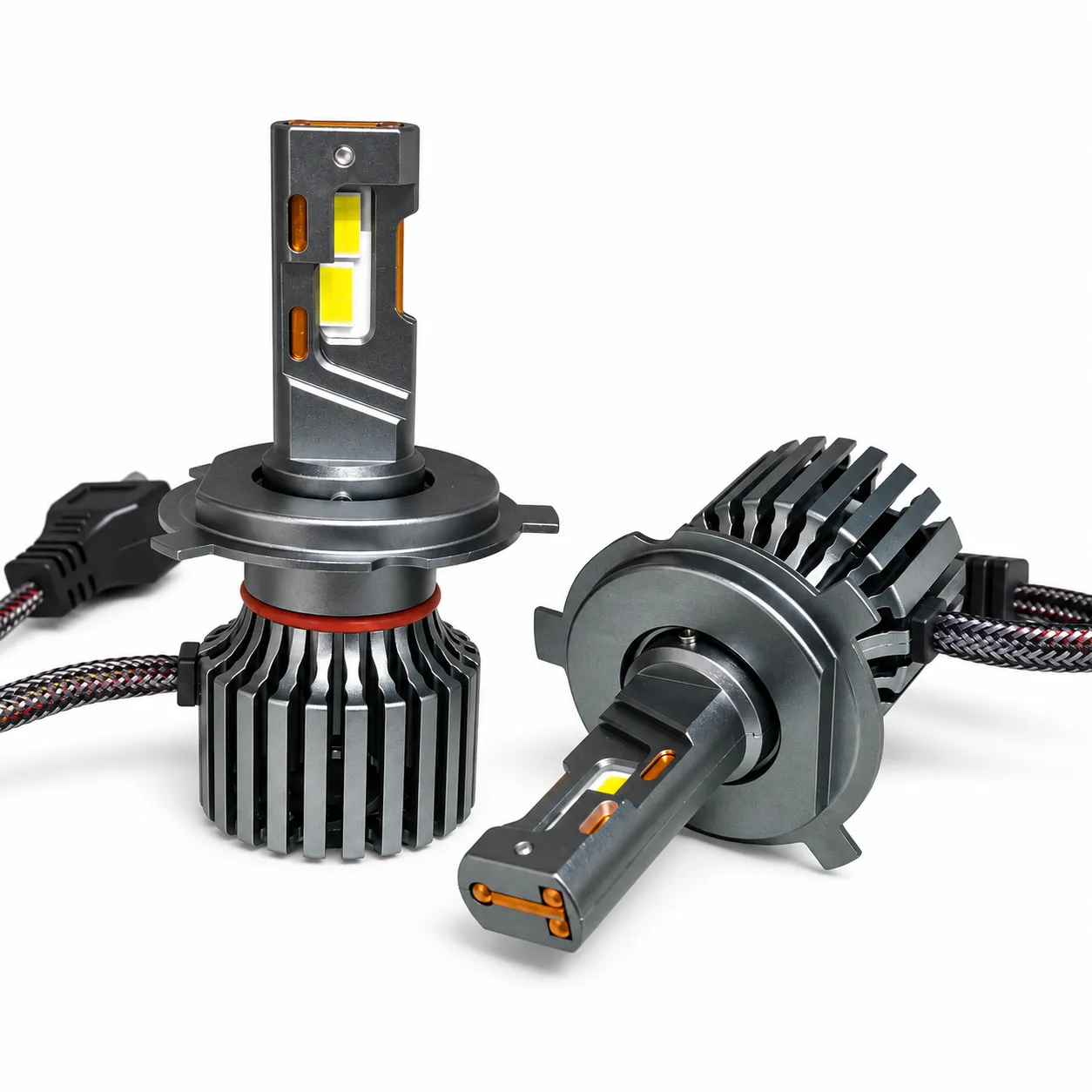 M33 LED bulb cooling assembly with three copper heat pipes and fan