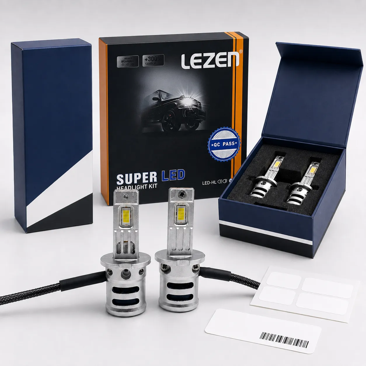 OEM private label H3 LED bulb packaging and customization options